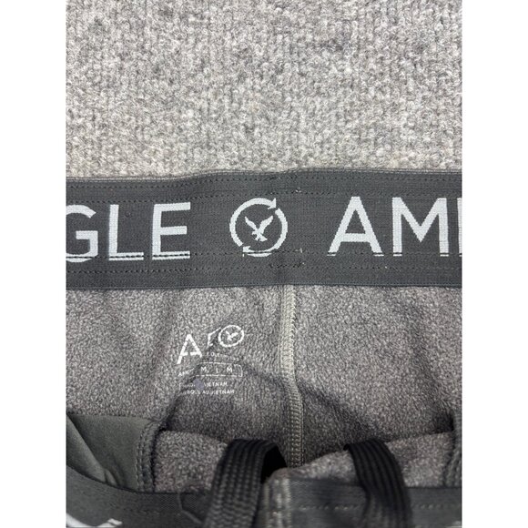 American Eagle Sweatpants Men's M Gray Pockets Pull On Straight Fleece Lined - Picture 2 of 7
